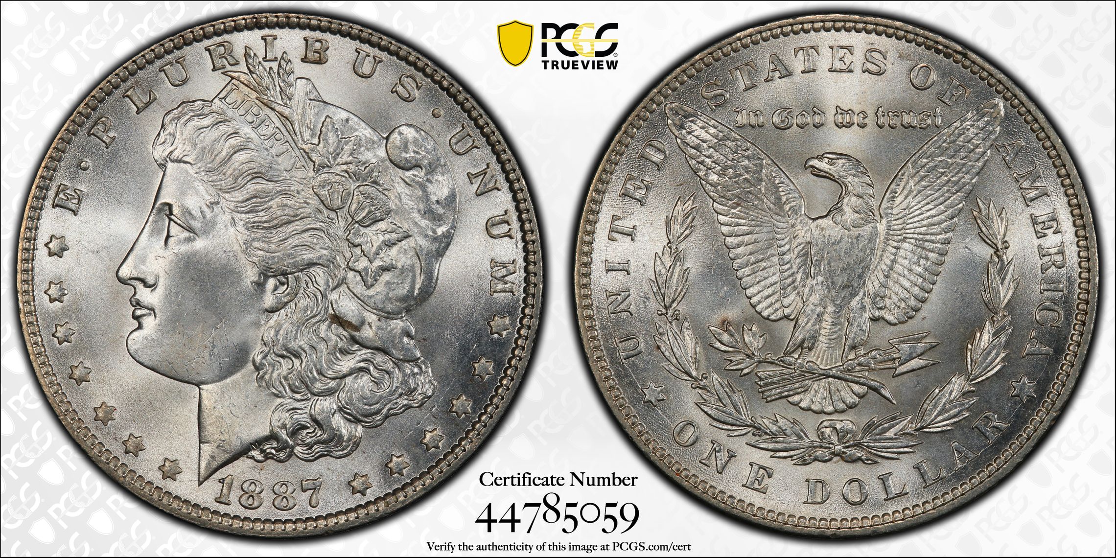 1887 PCGS MS65 MORGAN DOLLAR